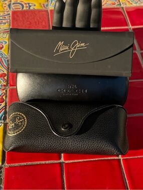 Coach Black Sunglass Case with Black Leather Accessories